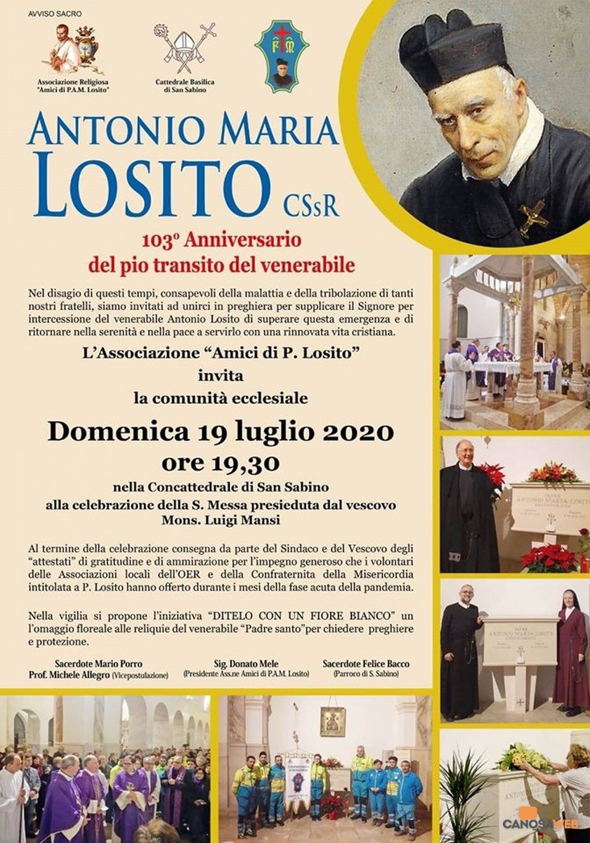 103° Anniversario del pio transito del Venerabile Padre Antonio Maria Losito