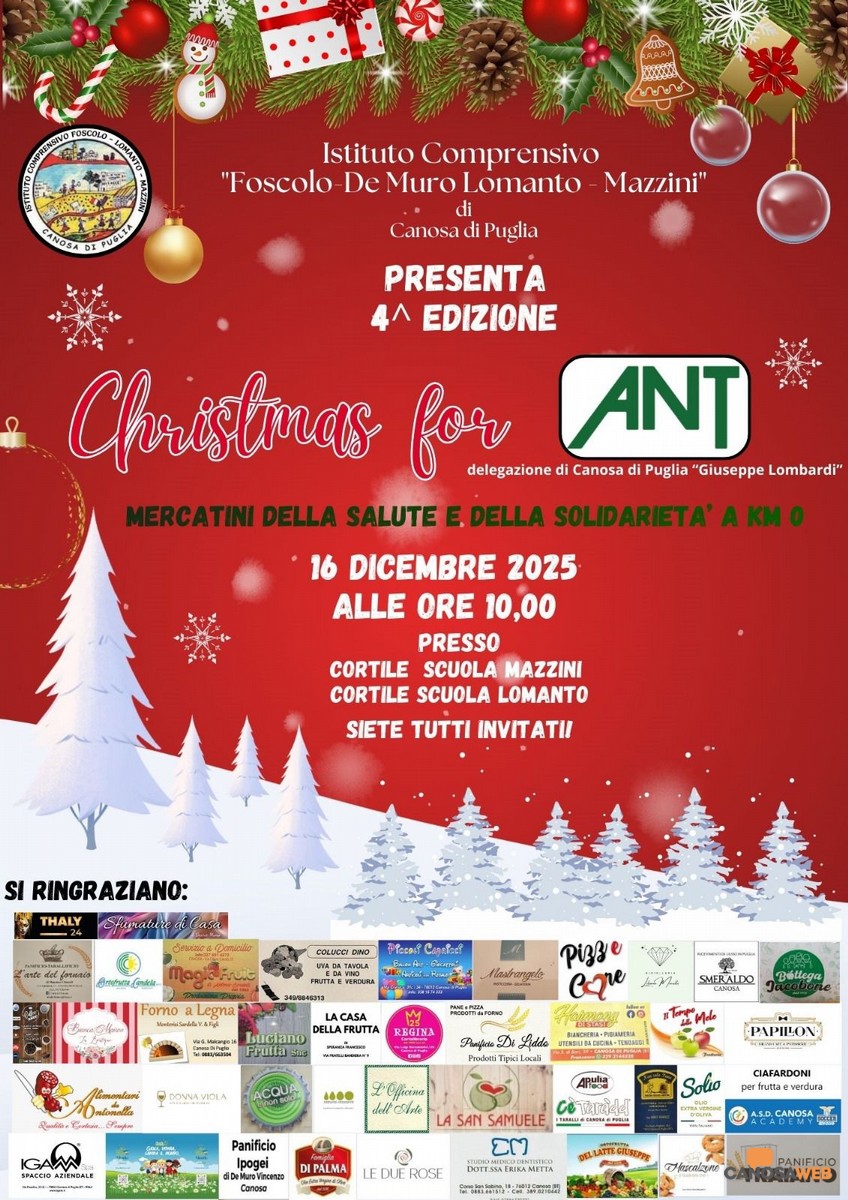 Canosa: Quarta Edizione di "Christmas for ANT”