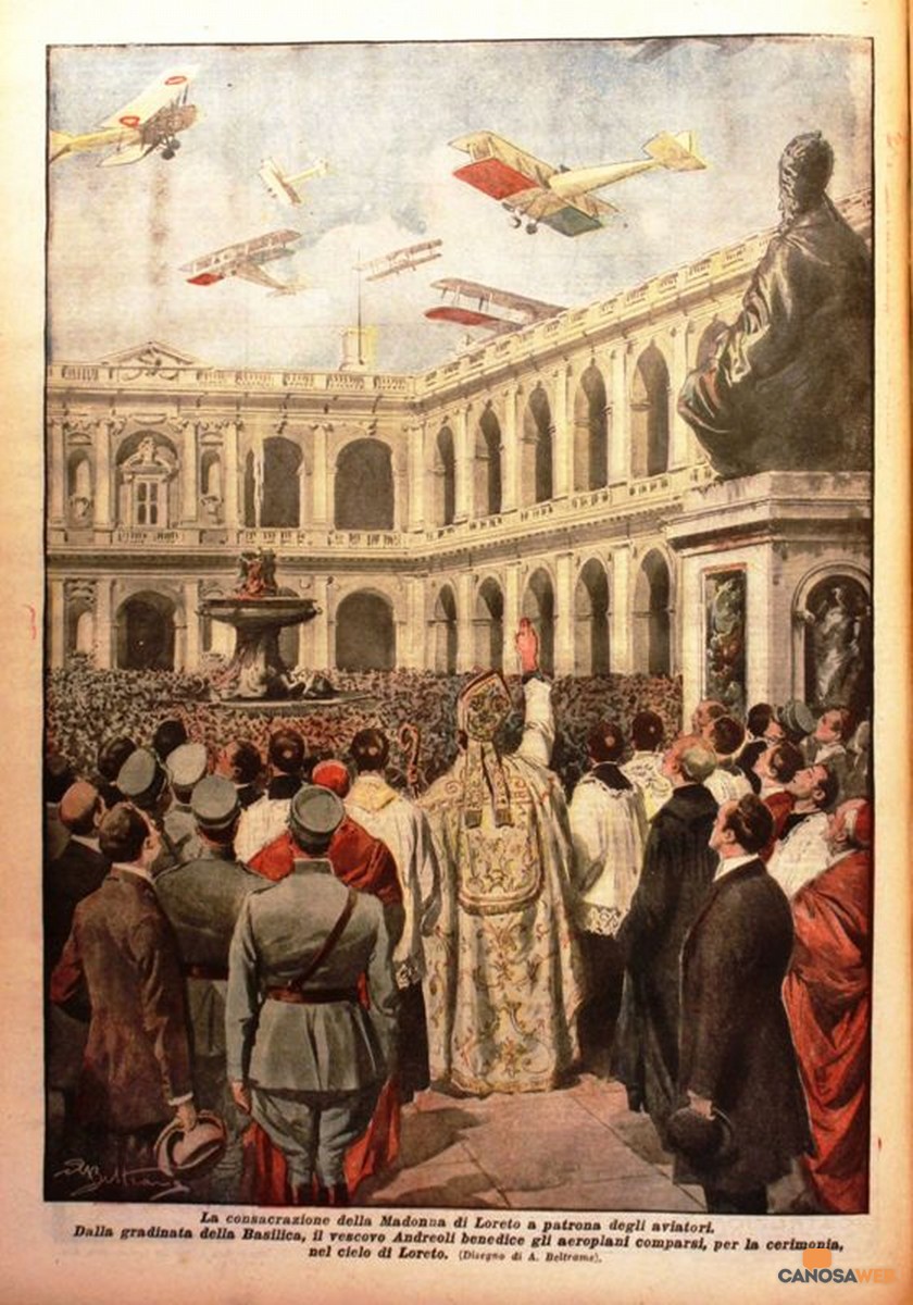 Benedizione degli aerei  del 1920 a Loreto