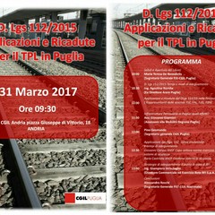 Sicurezza del trasporto ferroviario:convegno Filt Cgil Puglia