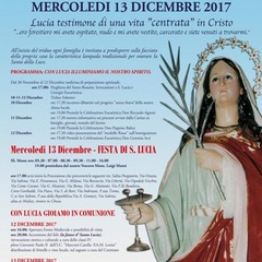 Programma della  Festa Santa Lucia 2017