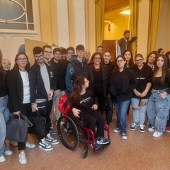 Delegazione di studenti dell'IISS "Lèontine e Giuseppe De Nittis" di Canosa.