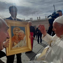 Angelo Papeo ha donato un quadro a Papa Francesco