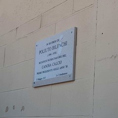 Canosa: Una  targa in memoria di Poliuto Bilenchi