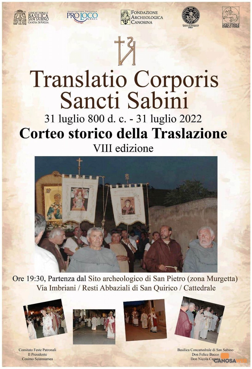 Canosa di Puglia: Il Corteo Storico della Traslazione delle Reliquie di San Sabino 2022