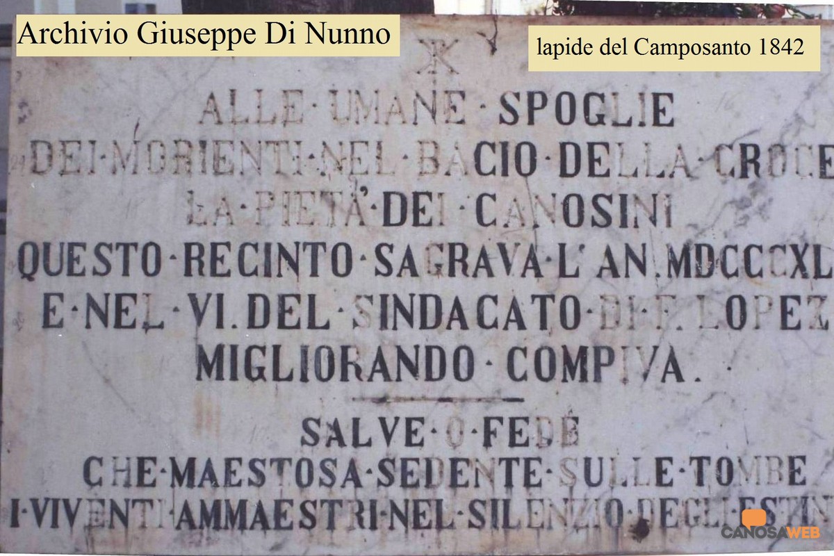 Canosa- Camposanto: Lapide antica