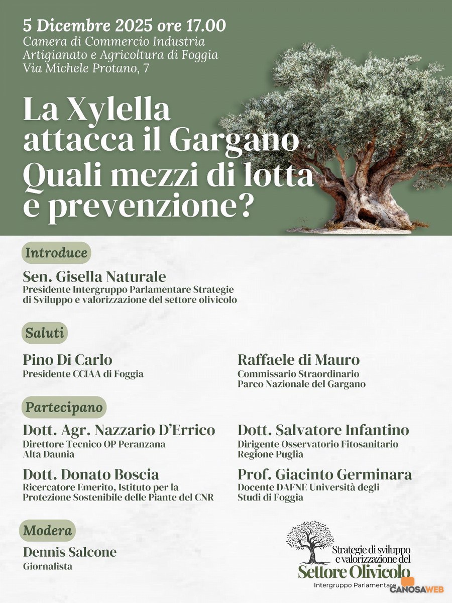 Convegno :‘La Xylella attacca il Gargano: quali mezzi di lotta e prevenzione?’