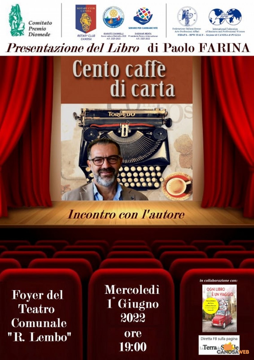 Canosa: “Cento caffè di carta” di Paolo Farina