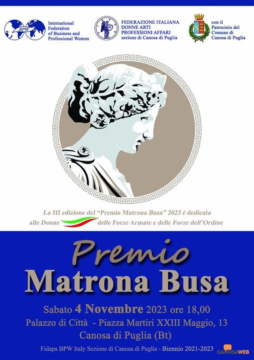 Premio "Matrona Busa" :FIDAPA BPW Italy Sezione di Canosa di Puglia
