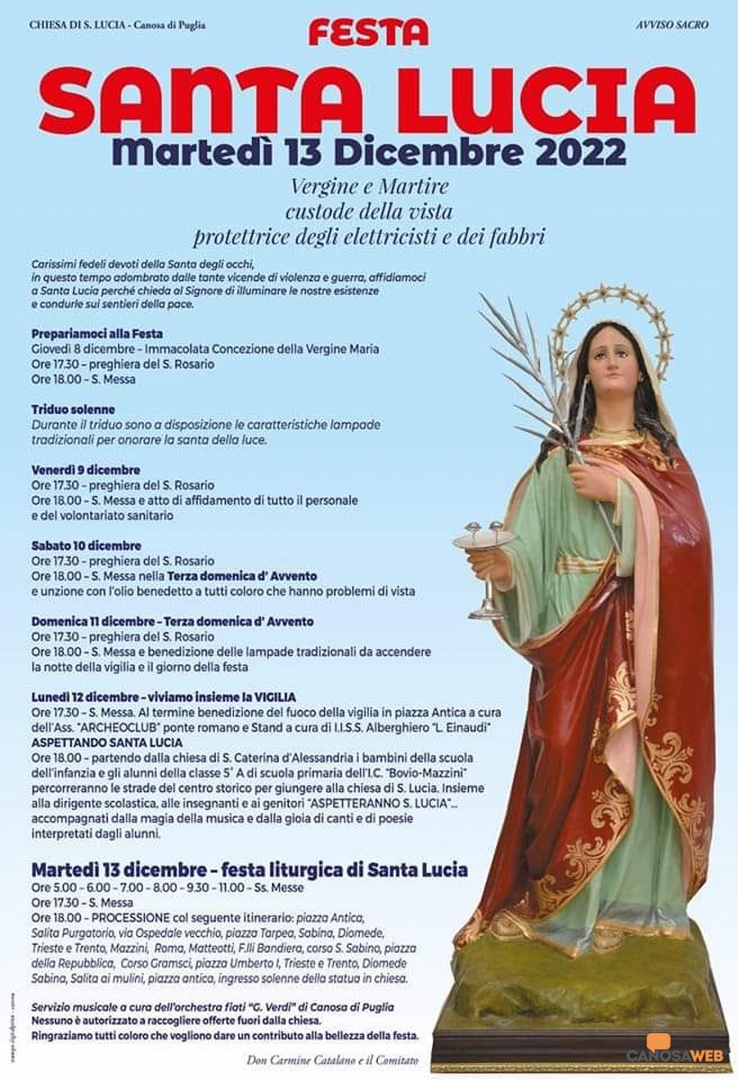 La Festa di Santa Lucia sulle vie del Borgo Antico. Canosa di Puglia