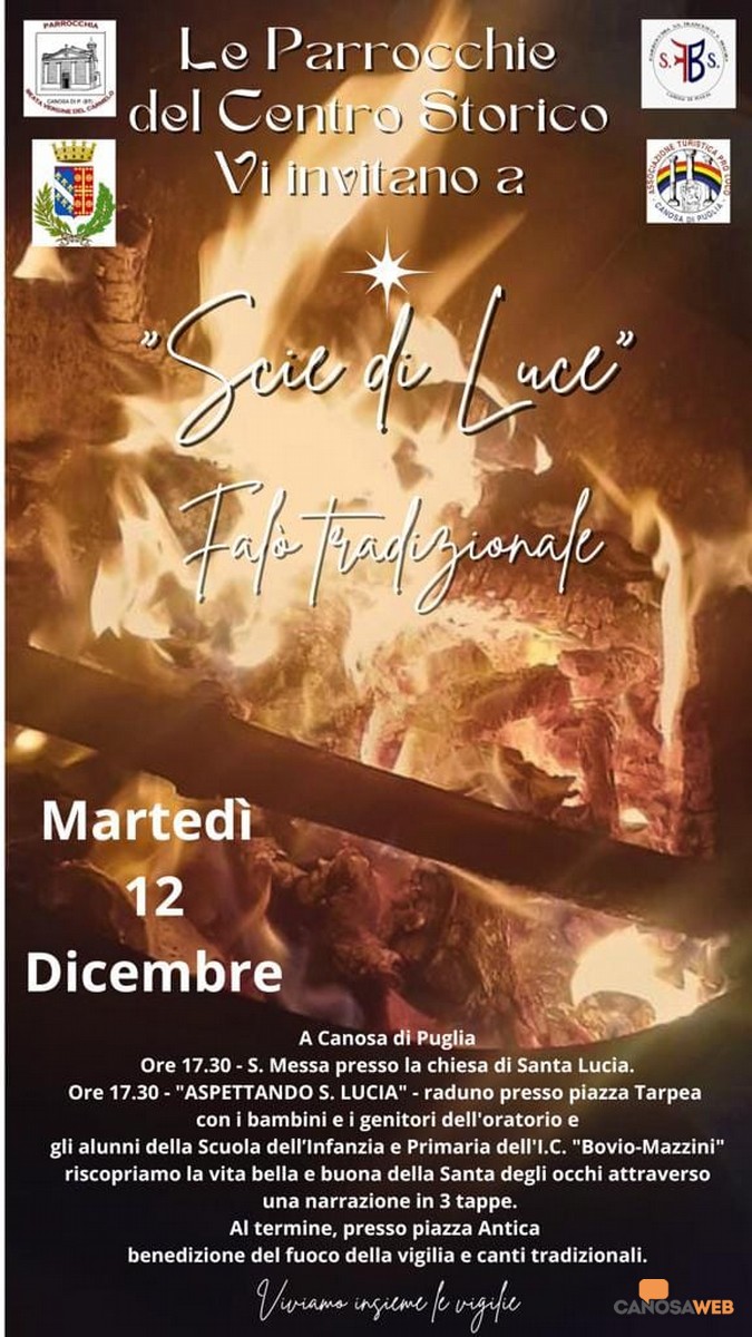 Canosa di Puglia: "Scie di Luce" per il "falò della tradizione"