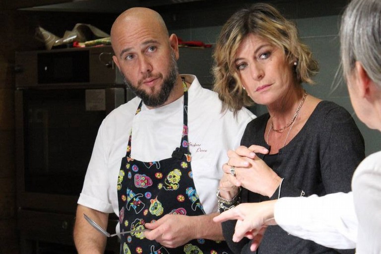 Stefano Pesce, chef Fefino, e giornalista Valentina Bisti del TG1