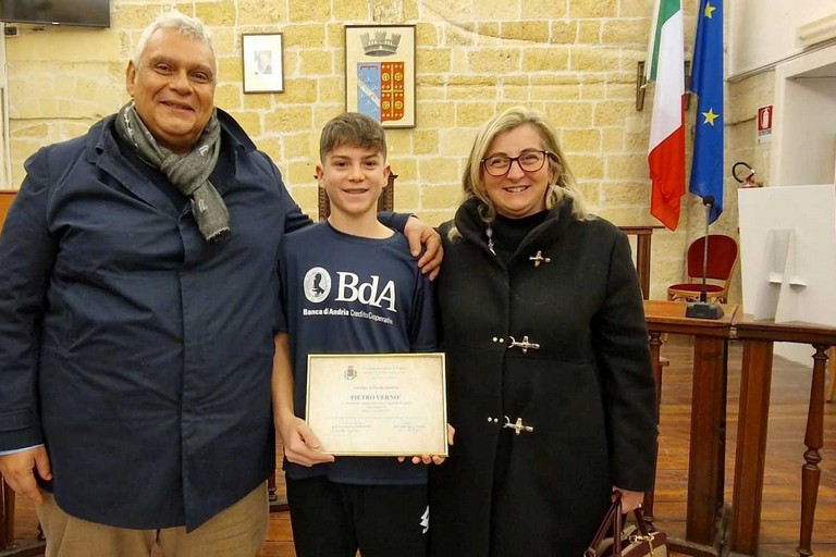 Pietro Vernò premiato dalla Banca di Andria/Credito Cooperativo